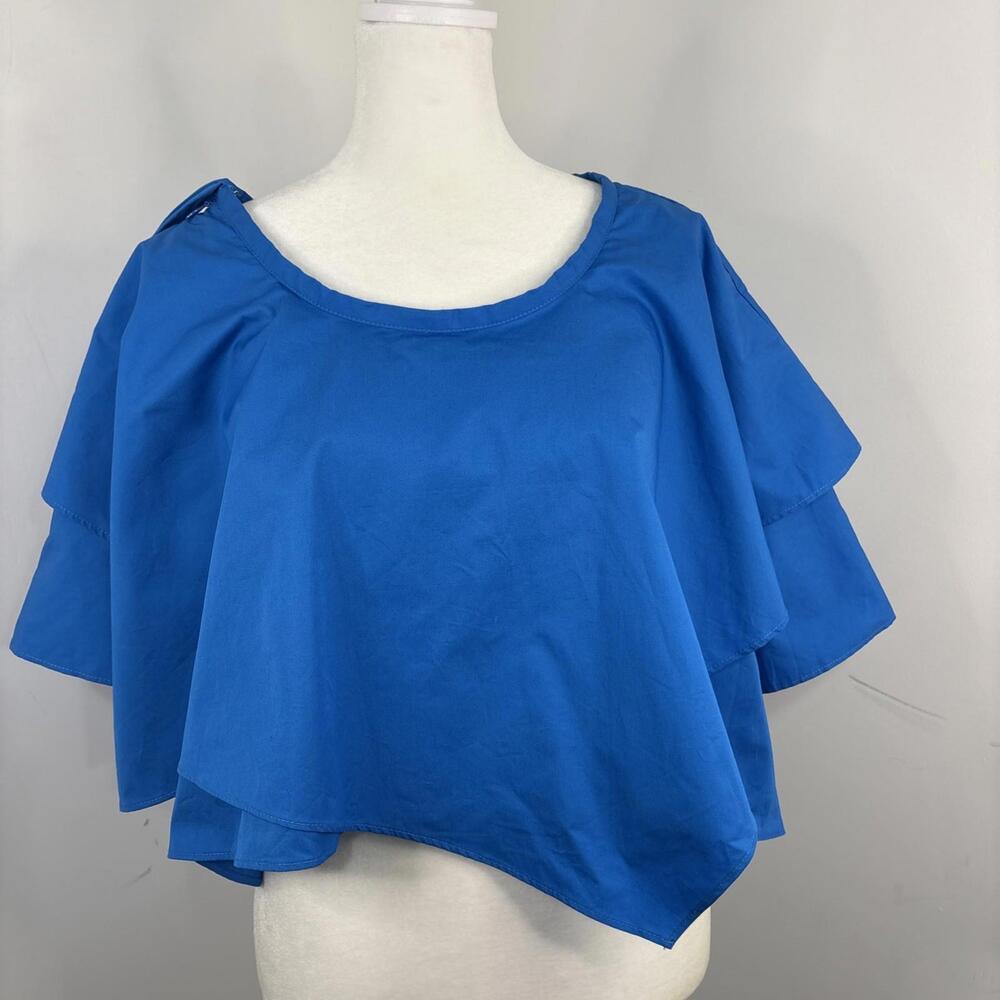New L’Academie Royal Blue Shawl Top Stunning Revolve Small